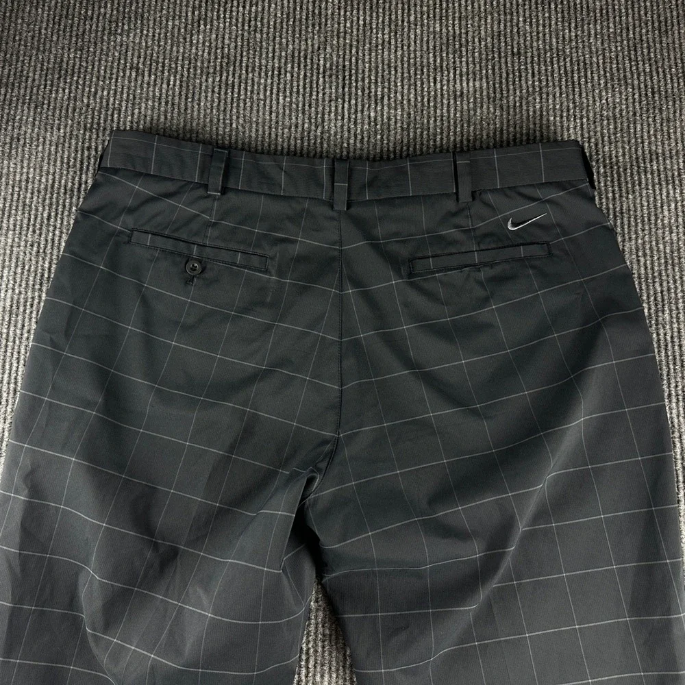Nike Golf Tour Performance Dri-FIT Plaid Pants Mens 38x32 Dark Grey Windowpane